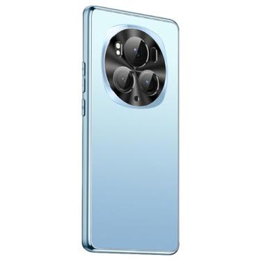 Imagem de LTLMYDAM Capa de PC fosca para Honor Magic 6Pro/Magic 6, lente de metal, cobertura total, à prova de choque, ultrafina, à prova d'água e à prova de óleo, capa rígida, azul, 70 Pro+