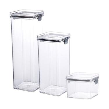 Imagem de Conjunto De 3 Potes Com Tampa Herméticos Coza Lock