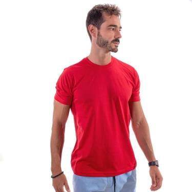 Imagem de Camiseta Masculina Algodão Manga Curta Lisa Básica Camisa-Masculino