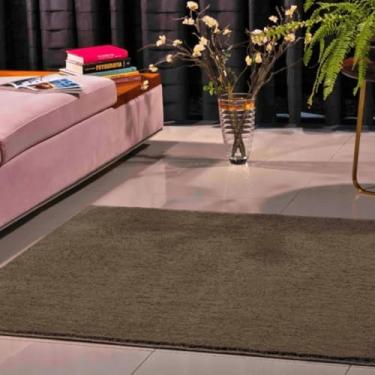 Imagem de Tapete 150x150 Quadrado Nomad Marrom Escuro Classic Comercio Escritório Toque Macio Sala