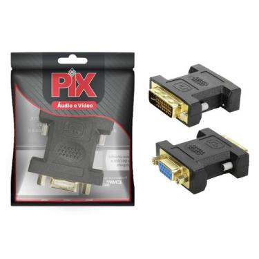 Imagem de Conversor Adaptador Dvi 24+5 Macho p/ Vga Fêmea Original Pix