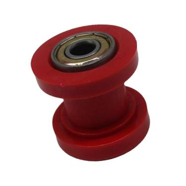 Imagem de Pegciuho Tensor de Polia de Rolo de Corrente Universal Genérico de 8 Mm, Ajustador de Rolo de Corrente, Guia de Roda para Mountain Bike, Vermelho
