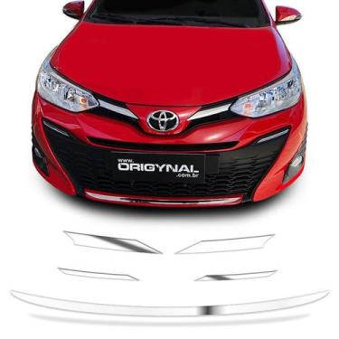Imagem de Kit Acessórios Grade Yaris Hatch Sedan + Friso Para-Choque - SPORTINOX