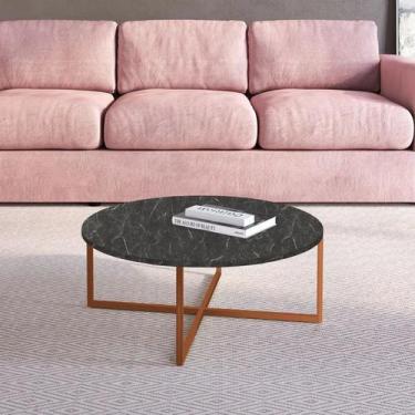 Imagem de Mesa De Centro Redonda 50Cm Industrial Artesano, Preto