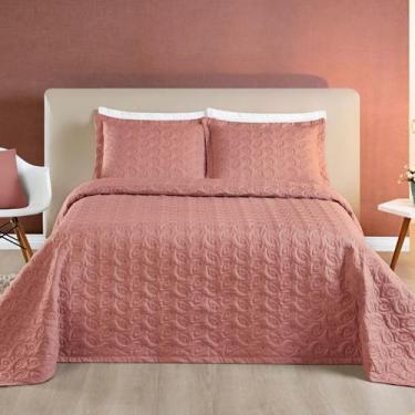 Imagem de Cobre Leito Casal 200 Fios Bordado Porta Travesseiro Aba Americana Ága