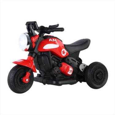 Imagem de Moto Elétrico Infantil Vermelha Musical Faróis Led Um Motor - Bangtoys