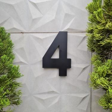 Imagem de Número 4 residencial em aço inox 15cm Casa Portão 3d- Estoque disponív