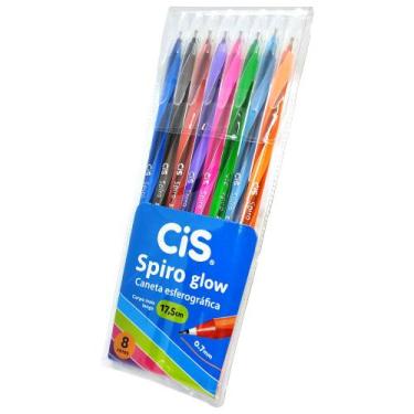 Imagem de Caneta Spiro CiS GLOW Colorida - 8 Cores
