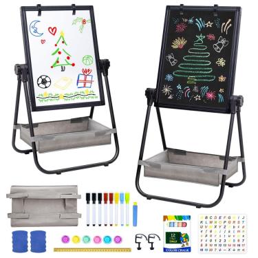 Imagem de Cavalete WEYOUNG para crianças em pé ajustável com quadro branco e C