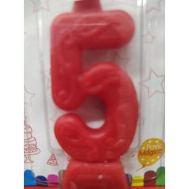 Imagem de Vela aniversário n5 Vermelho - Bello Festas 