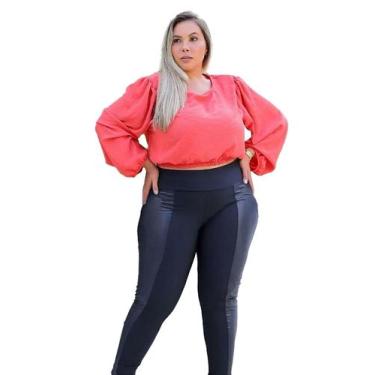 Imagem de Calça Legging Plus Size Montaria Detalhes Cirre Flanelada 2995-1 - Sho