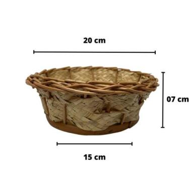 Imagem de Cesto Cachepot De Vime Com Palha 07x20x15 Pequeno Ref 870 Bandeja - In