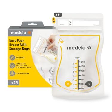 Imagem de Sacos para Armazenar Leite Materno Easy Pour Medela, 50 unidades, 210ml, Descartáveis, Livres de BPA.