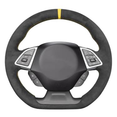 Imagem de MEWANT Capa protetora de volante de carro costurada à mão para Chevrolet Camaro 2017-2022 acessórios de volante