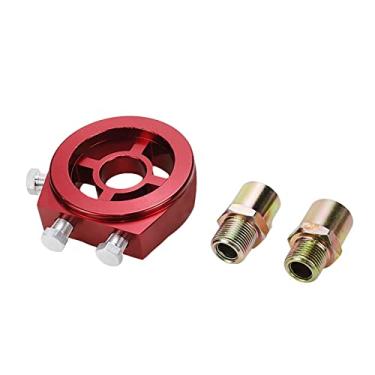 Imagem de Modengzhe Filtro de óleo de alumínio, adaptador de placa sanduíche, adaptador de medidor de pressão de óleo para carro, kit adaptador de medidor de temperatura com um encaixe 3/4 e um encaixe M20x1,5