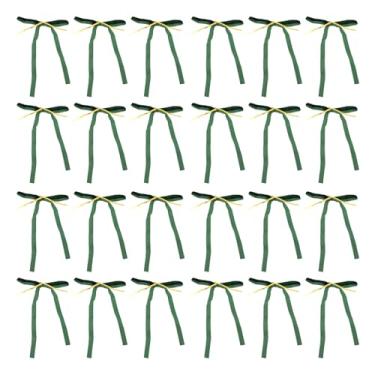 Imagem de 24 Pçs Arcos de Veludo, Grinalda de Natal de Veludo Decorativo Arcos Clipes de Fita de Cabelo de Veludo para Guirlanda de Natal Decorações de árvore de Casa de Casamento (GREEN)