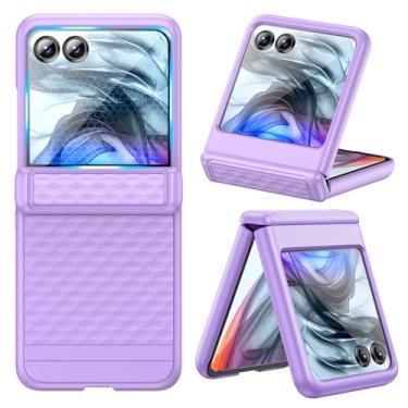 Imagem de VEGO Capa para celular Motorola Razr 2024, com protetor de tela integrado [não serve para Razr+2024] [antiarranhões e antiderrapante] Capa protetora à prova de choque com proteção de dobradiça para