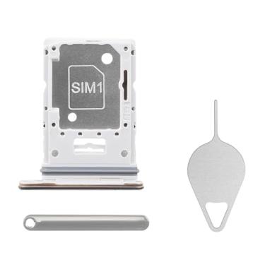 Imagem de BESJMYT Substituição da bandeja do cartão SIM para Samsung Galaxy A53 5G (versão SIM único) Adaptador de suporte de slot de bandeja de cartão branco com ejetor de agulha para A53 5G SM-A536U SM-A536U1