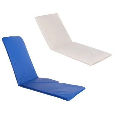 Imagem de Almofada Colchonete Espreguiçadeira Lisa Branca E Azul