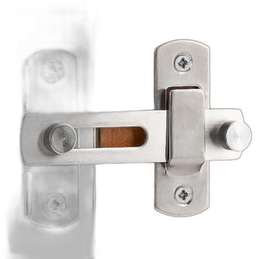 Imagem de Trava Tranca De Porta Aço Inox Trinco Tarjeta Ferrolho 180