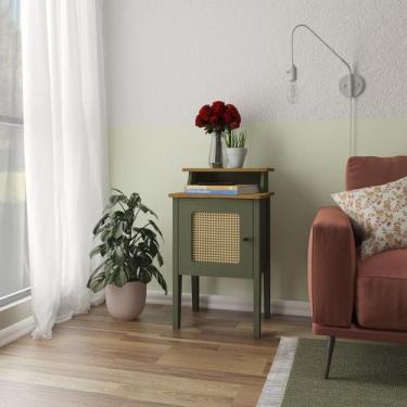 Imagem de Mesa Lateral de Apoio 100% MDF com Porta em Palinha Charlotte - Artely
