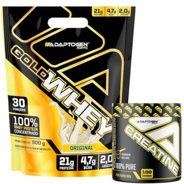 Imagem de Kit Gold Whey Sabor Original 900g + Creatina Platinum 300g - Adaptogen Science