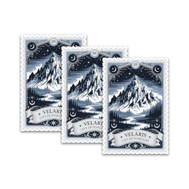 Imagem de Conjunto de 3 peças V*laris City of Starlight Sticker Funny Night, Mountain Meme Humor Adesivo Bookish Hard Hat Impermeável Die-Cut Vinyl para Garrafa de Água Laptop Telefone para Amigo Colega de