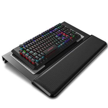 Imagem de Suporte de teclado inclinado para computador - Suporte de teclado ergonômico de acrílico para facilitar o trabalho de digitação, elevação de teclado com descanso de pulso confortável para teclado,
