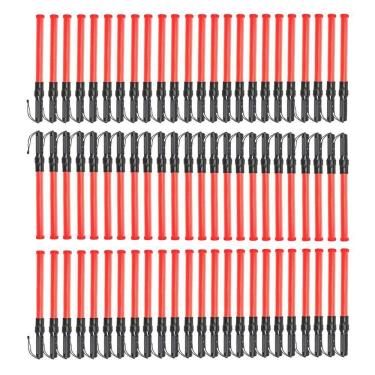 Imagem de Bastao Sinalizador Kit 75 Unidades Transito Aeroporto Engarrafamento Balizador Fluorescente Segurança Proteçao Evento Manobrista Estacionamento