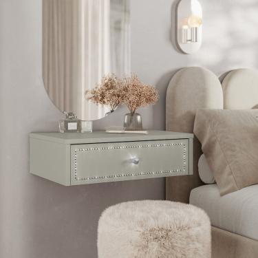 Imagem de Penteadeira de Cabeceira Suspensa 1 Gaveta Off White