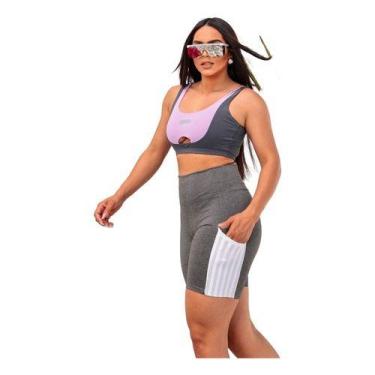Imagem de Shorts Legging Com Bolso Celular Feminino Cós Alto Suplex - Lisisys Mo