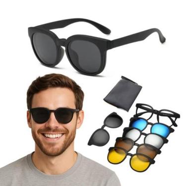 Imagem de Armação De Óculos Sem Grau 9010 Polarizado Clip On 6 Em 1 - Mike Shop