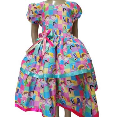 Imagem de Vestido Menina Infantil Elegante Junina Arraia - act, 08 anos a 10 ano