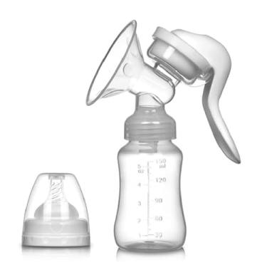 Imagem de Bomba de Tirar Leite Materno Manual Vira Mamadeira com Bico de Silicone 150ML