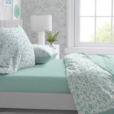 Imagem de Jogo De Lençol Casal Super King 4 Pç Percal Flex 6 Cores - ESPAÇO CASA