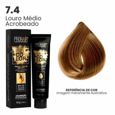 Imagem de Coloração Profissional 60g Pro Color - PROHAIR, 7.4 Louro Médio Acrobe