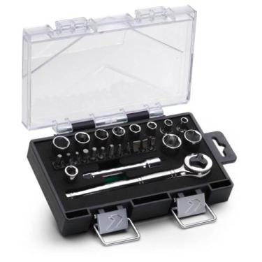 Imagem de Jogo de Soquetes Sextavado crV 25 Peças 1/4"" - 234410IBJ - BELZER