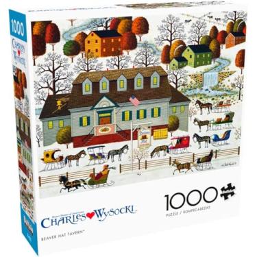 Imagem de Buffalo Games - Charles Wysocki - Beaver Hat Tavern - Quebra-cabeça de 1.000 peças para adultos - Quebra-cabeça desafiador perfeito para noites de jogo - Tamanho final é 27,75 x 19,75