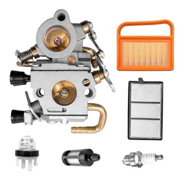 Imagem de Carburador adequado para serra de corte Stihl TS420 TS410 TS410Z TS420Z Zama C1Q-S118 C1Q-S118D, substitui 4238-120-0600 4238 120 0600, carburador com kit de ajuste de interruptor de parada de filtro