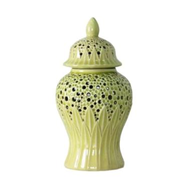 Imagem de Wswqop Vaso de decoração de mesa central de gengibre de gengibre com tampa de tampa para casamento