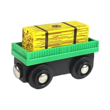 Imagem de Conjunto De Trem Magnético De Madeira Infantil Anime James Locomotiva 