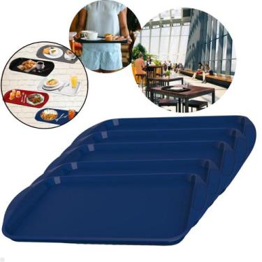 Imagem de Kit com 5 Bandejas Multiuso Retangular 44x30,7 cm Resistente Restauran