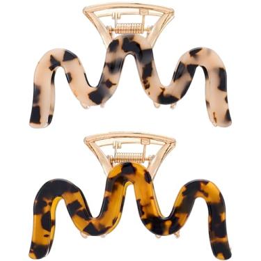 Imagem de Garras de cabelo de metal, grampos de cabelo com estampa de leopardo para cabelos grossos e finos, casco de tartaruga, acetato de celulose, prendedor de cabelo antiderrapante, grampo de mandíbula para