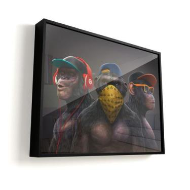 Imagem de Quadro Gangue dos Macacos - Acabamento Moldura Preta com Vidro Anti Ru