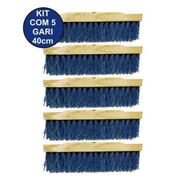 Imagem de KIT COM 5 VASSOURA ESCOVÃO GARI NYLON DURO 40cm SEM CABO - Marcão Rodo