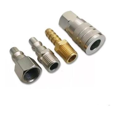 Imagem de Jogo De Conectores Com Engate Rápido E Rosca 1/4 Npt 04 Peças - Stels