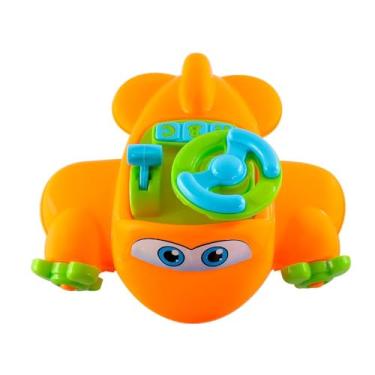 Imagem de Avião de Brinquedo Infantil Interativo, Laranja e Verde, com Controles Giratórios