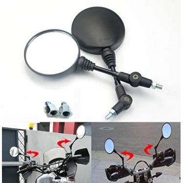 Imagem de evomosa Espelhos laterais de motocicleta, retrovisores universais para motocicletas, retrovisores redondos, adequados para parafusos de 8 mm e 10 mm
