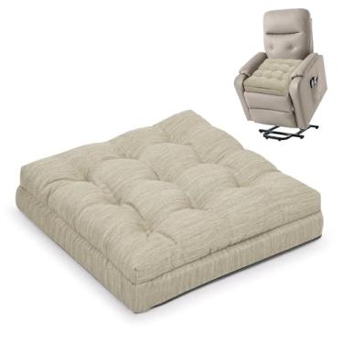 Imagem de Shinnwa Almofada reclinável de espuma viscoelástica para idosos, almofada de cadeira de espuma de camada dupla, almofada de assento extra grande com design patenteado para sofá, poltrona, cadeiras de