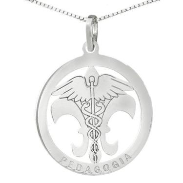 Imagem de Colar Pedagogia Coleção Formatura em Prata 925 - Sam Joias